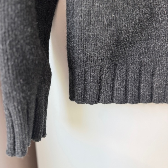 🩶 JCREW WOOL RIBBED MOCK ROLL NECK UNISEX CHARCOAL GRAY SWEATER​ - Picture 5 of 7